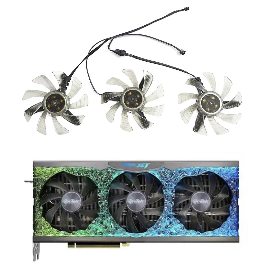 90MM 4-Pin GPU Cooling Fan Set for Emtek RTX 3070 TURBOJET OC
