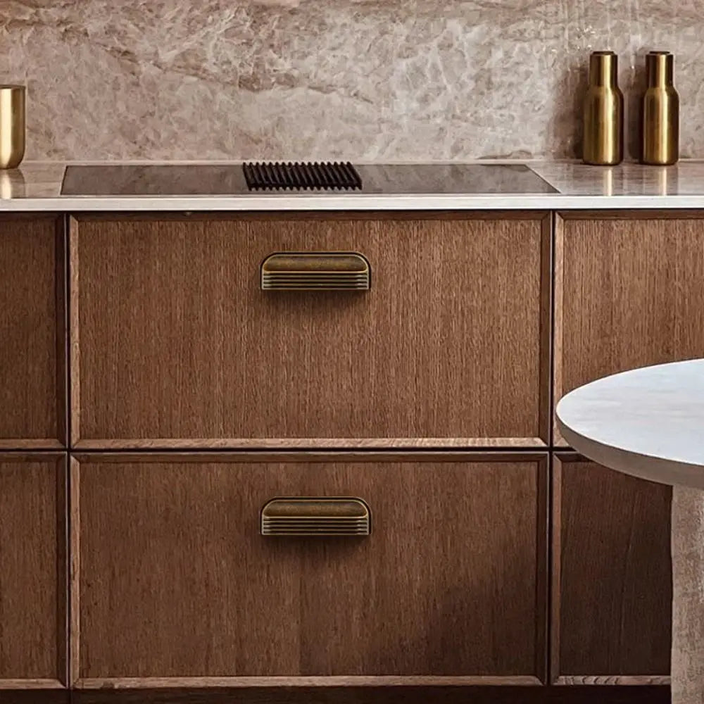 Zinc Alloy Hammered Cabinet Pulls – Brushed Gold Handles