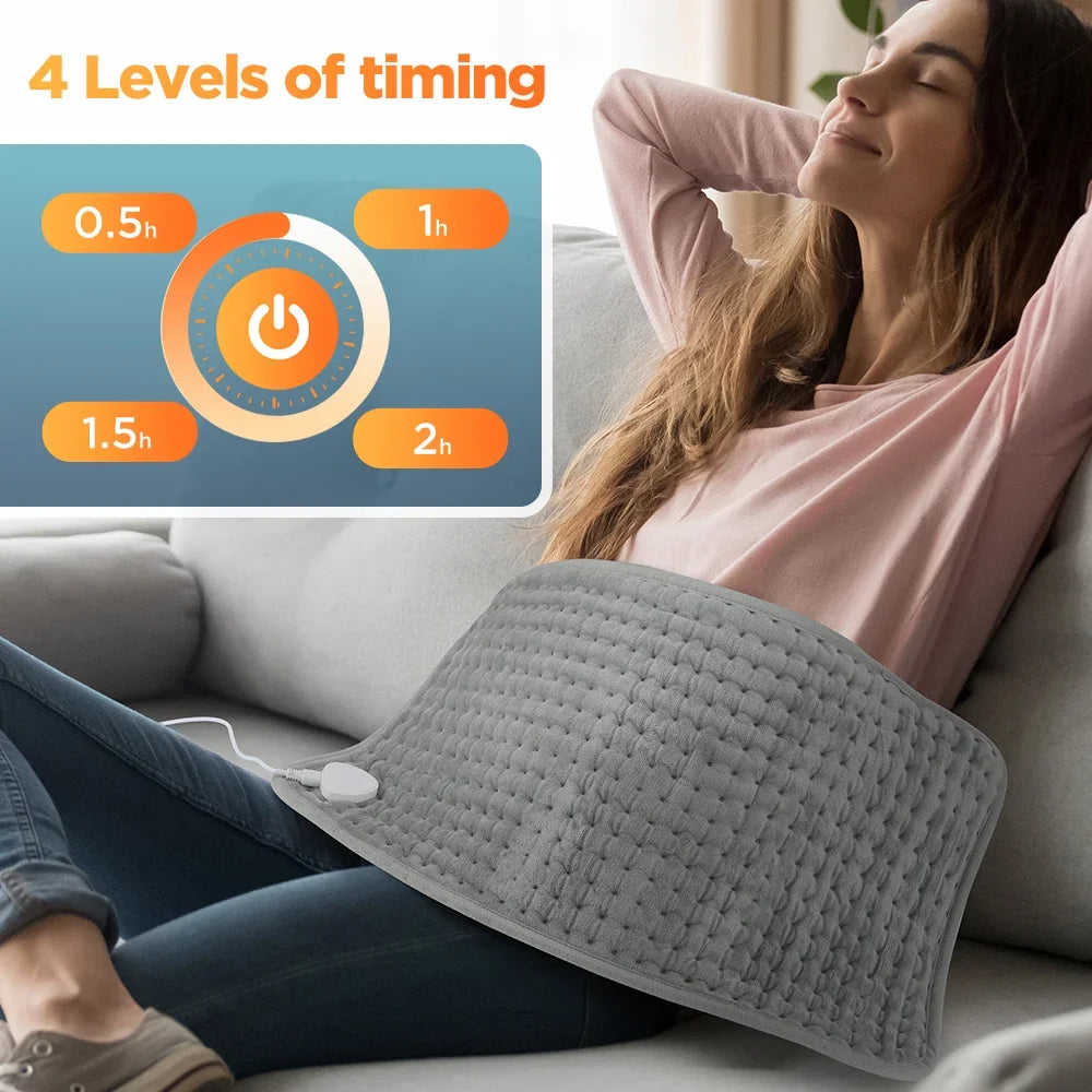 VIBE Electric Heating Pad 10-Level Temp 4-Mode Timer 60×30cm