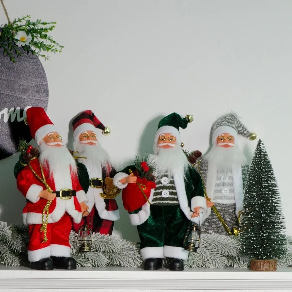 13-Inch Standing Santa Claus Soft Velvet Christmas Decoration