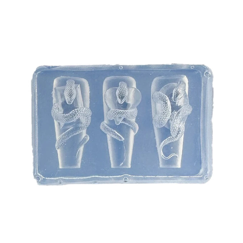 Cartoon Snake Silicone Nail Mold – 3D DIY Manicure Tool