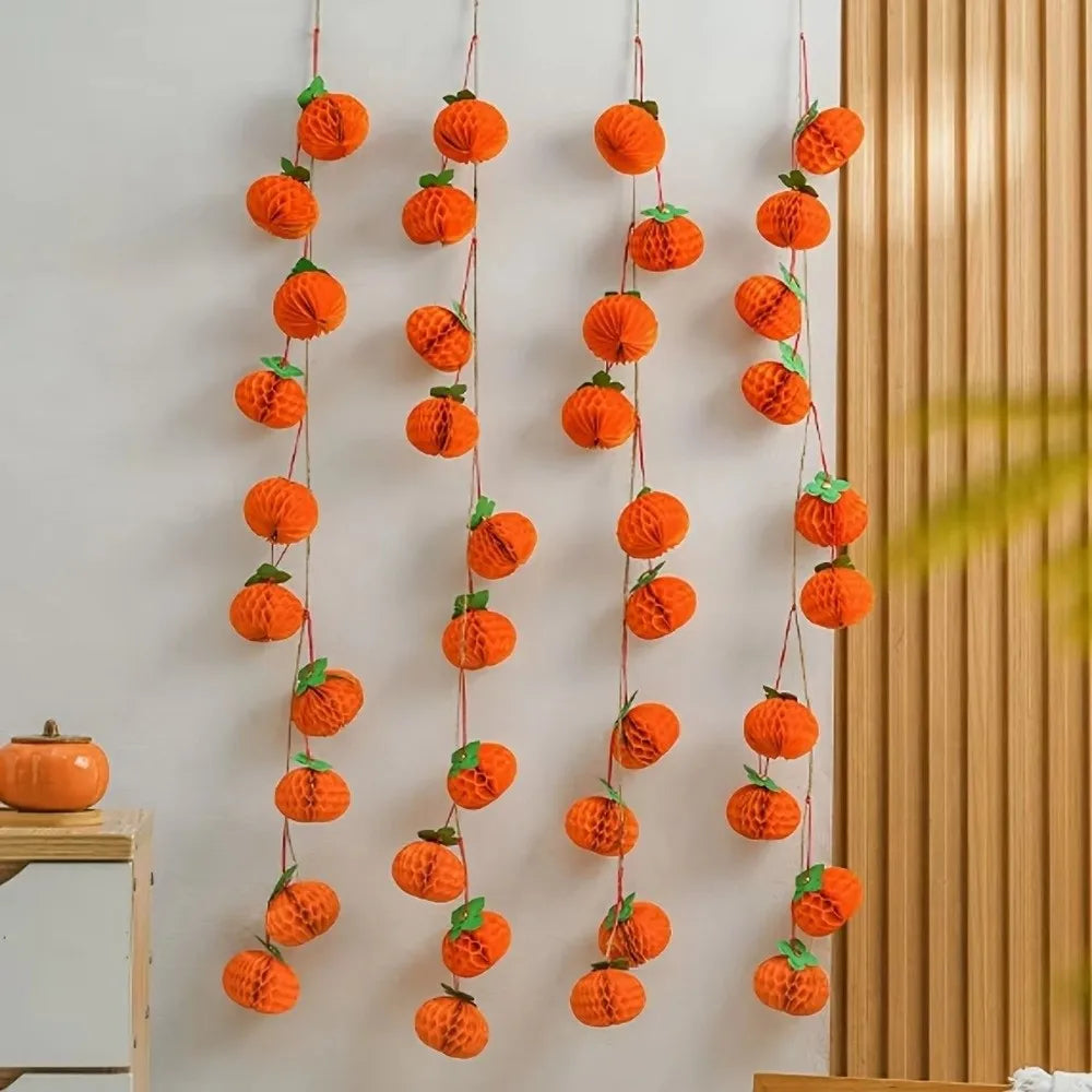 Paper Honeycomb Persimmon Hanging Ornaments 6 & 10cm – 10pk