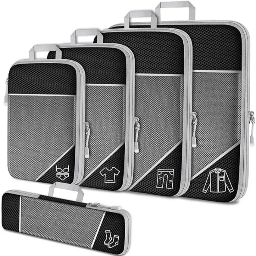VIBE Compression Packing Cube Set – Travel Luggage Organizers