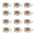 12-Pack Transparent Bird Feeding Cups Adjustable Screw-On Cage