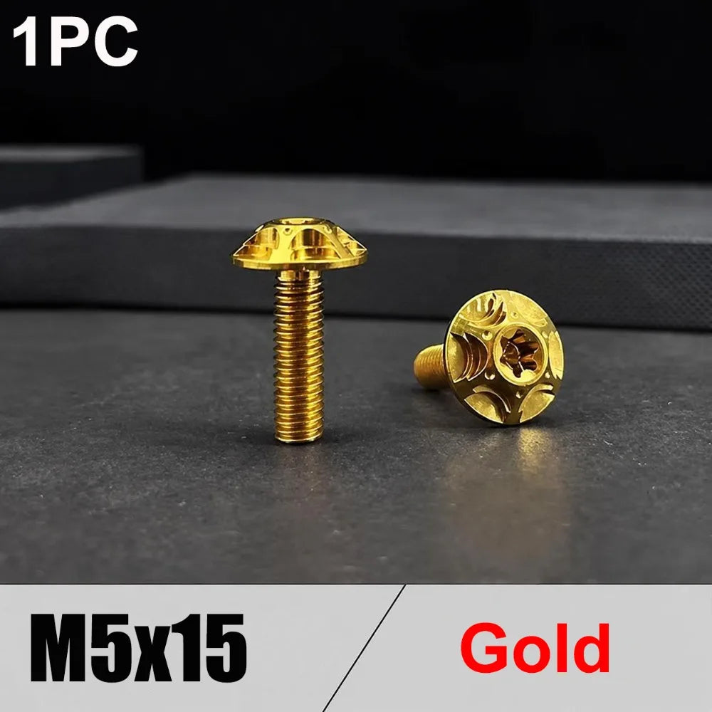 Titanium Alloy M5/M6 Hex-Lobe Decorative Bolts | Multi-Color