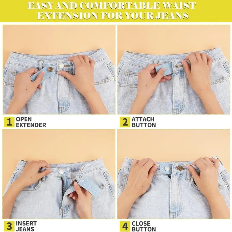 2-Pack Jeans Waist Extender Buckle – Adjustable for Men & Women