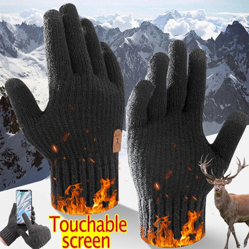Touch Screen Knitted Winter Gloves – Warm Anti-Slip Unisex