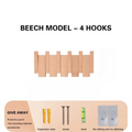 Wood Wall Coat Rack 8 Hooks – Piano Key Design | VIBE