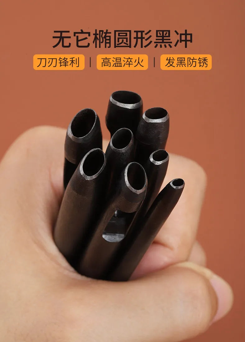 WUTA Oval & Round Leather Belt Hole Punch – DIY Leather Tool