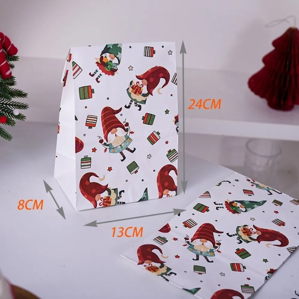 10-Pack Kraft Paper Christmas Gift Bags – Candy & Cookie