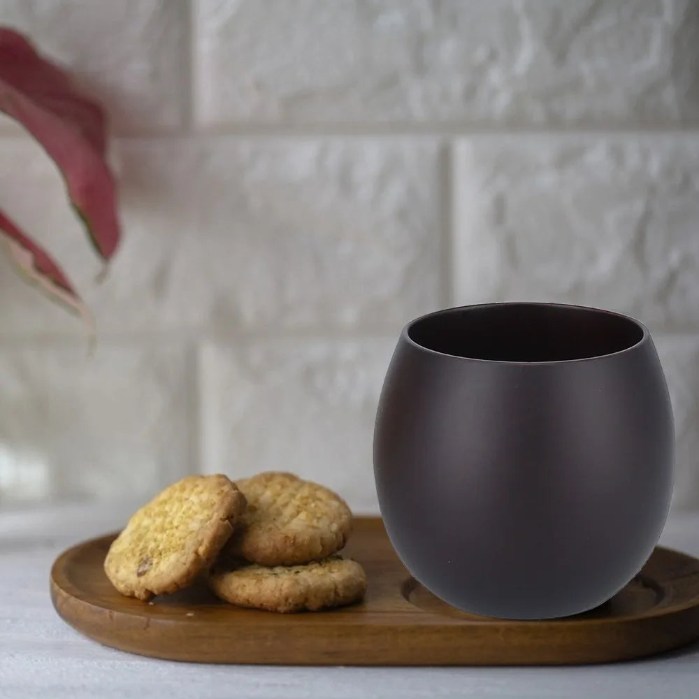 250ml Jujube Wood Tea Cup – Polished Wide Belly Mug