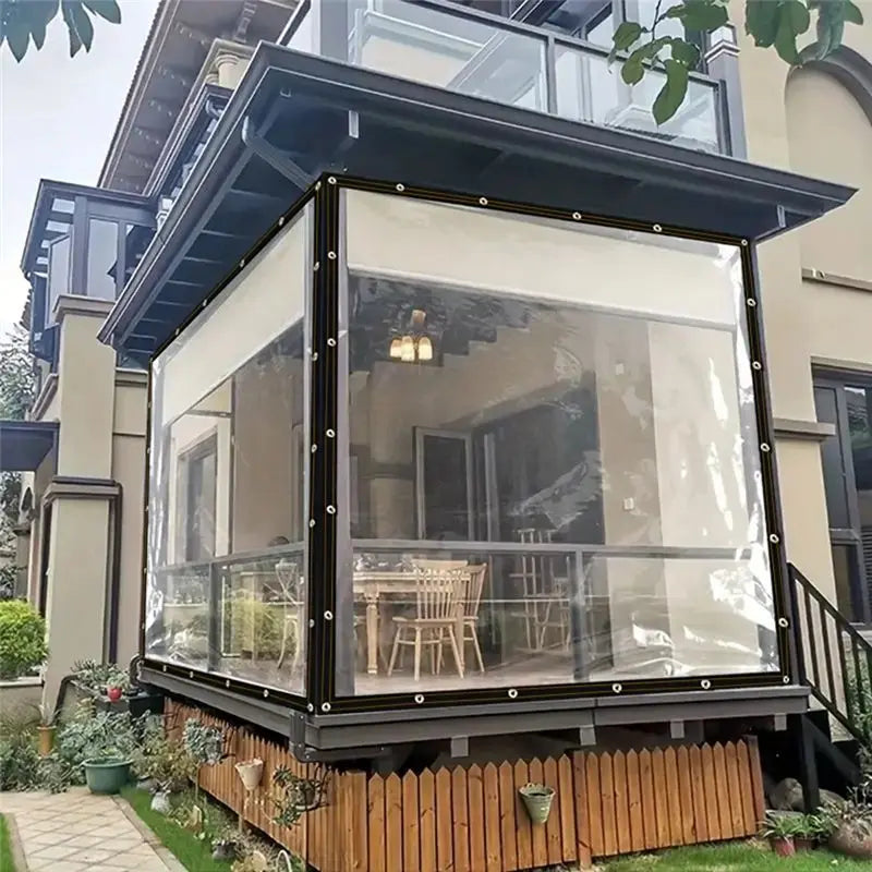 Transparent Waterproof Tarpaulin Cover for Balcony & Garden