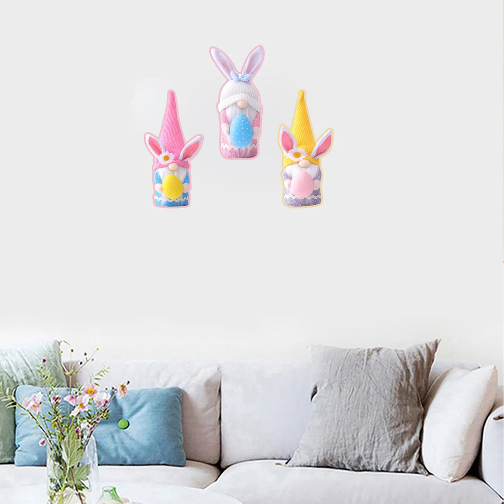Easter Bunny Gnome Plush Figurine – Spring Home Decor Ornament