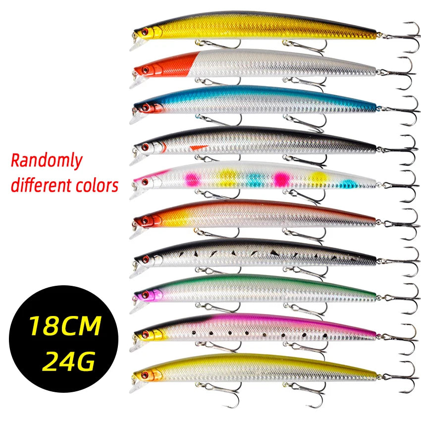 Minnow Fishing Lure Set 18cm 24g – 3/5/8 Pcs Crankbait