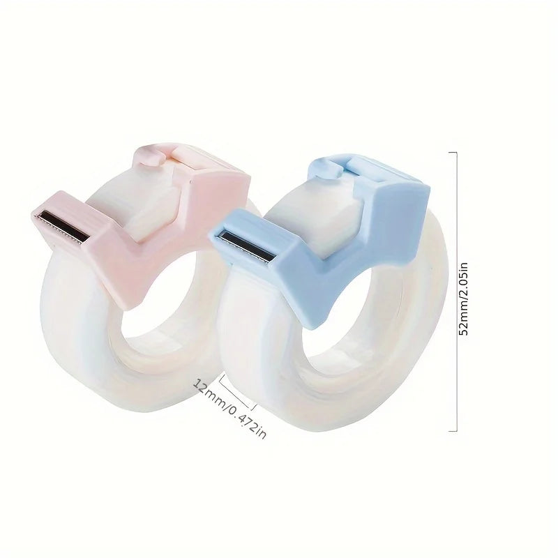 2-Pack Clear Tape Dispenser with Cutter – Pink & Blue