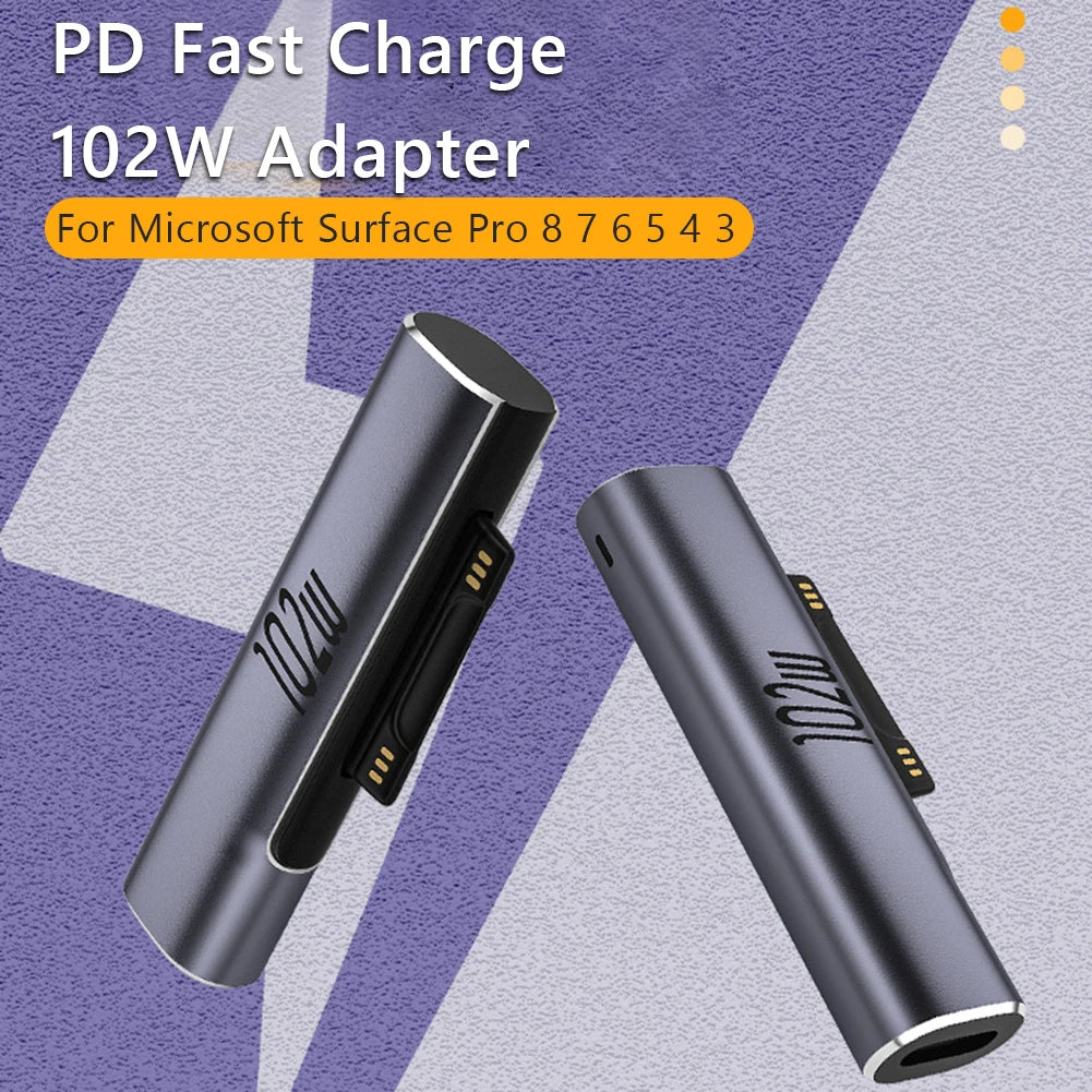 Microsoft Surface to USB-C PD Charging Adapter – 102W Converter