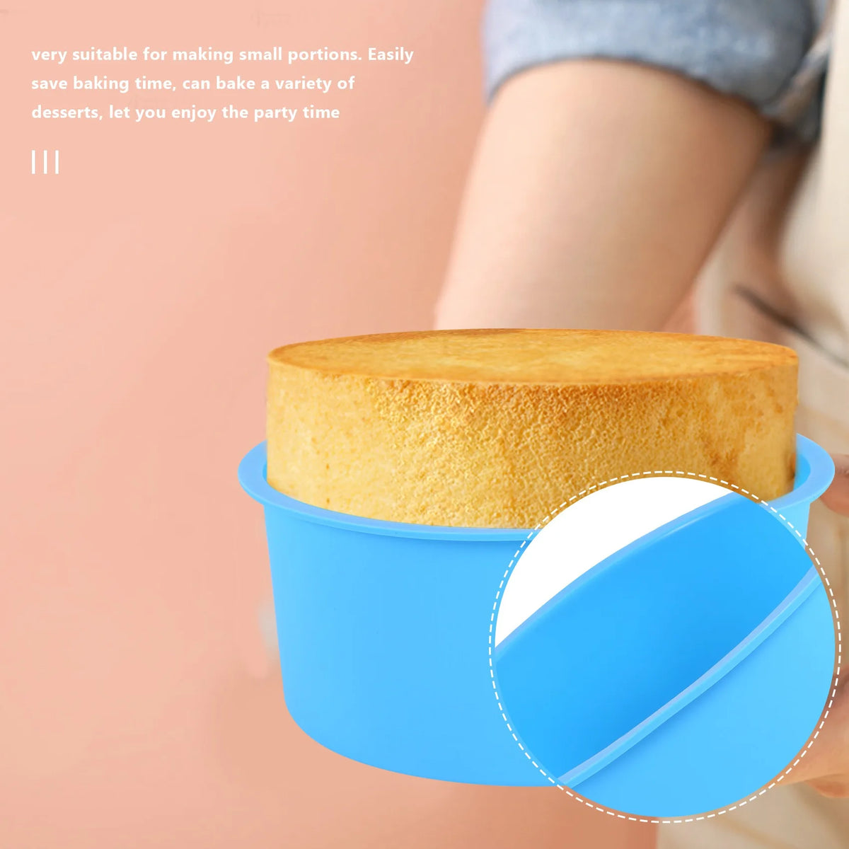 Silicone Mini Cake Molds 4-Inch Round Baking Pan Set of 6