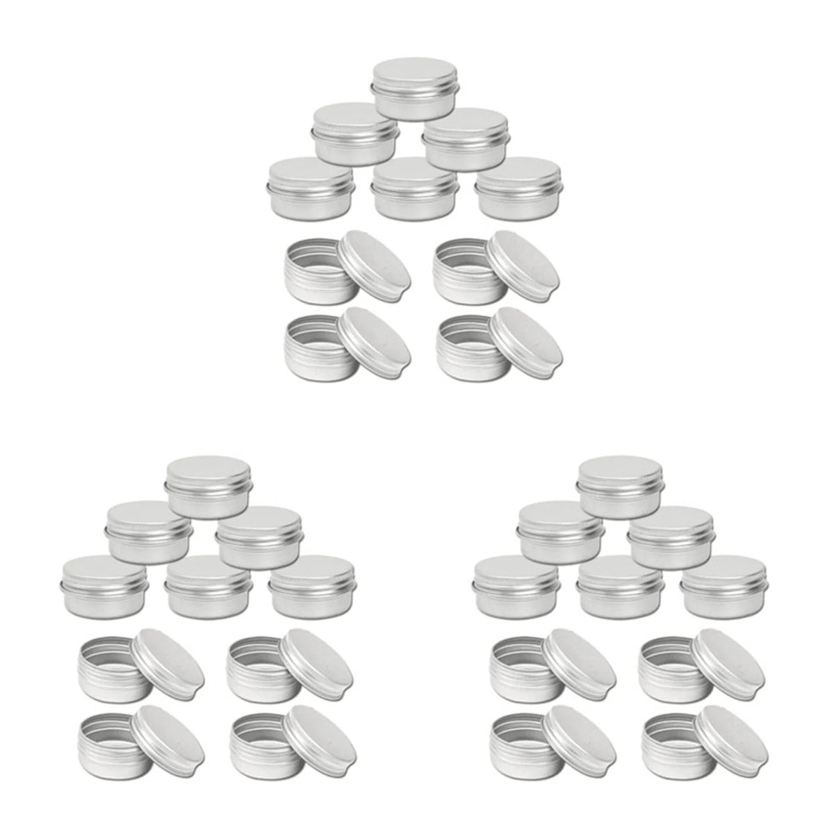 75-Pack 15ml Aluminium Tins – Empty Cosmetic & Candle Pots