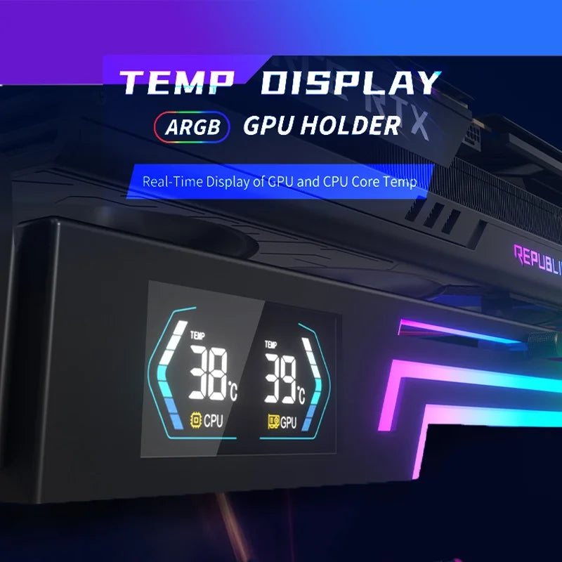 OUYUANSU Z-X6 ARGB GPU Bracket with Temperature Display
