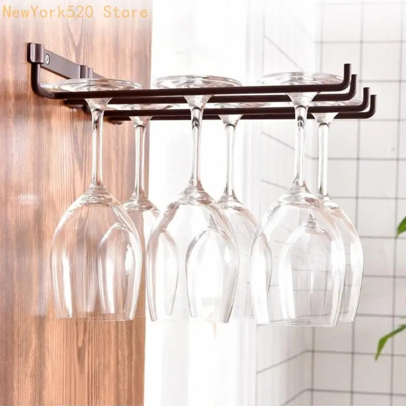 10-Inch Double Row Wine Glass Rack – Holds 6 Glasses