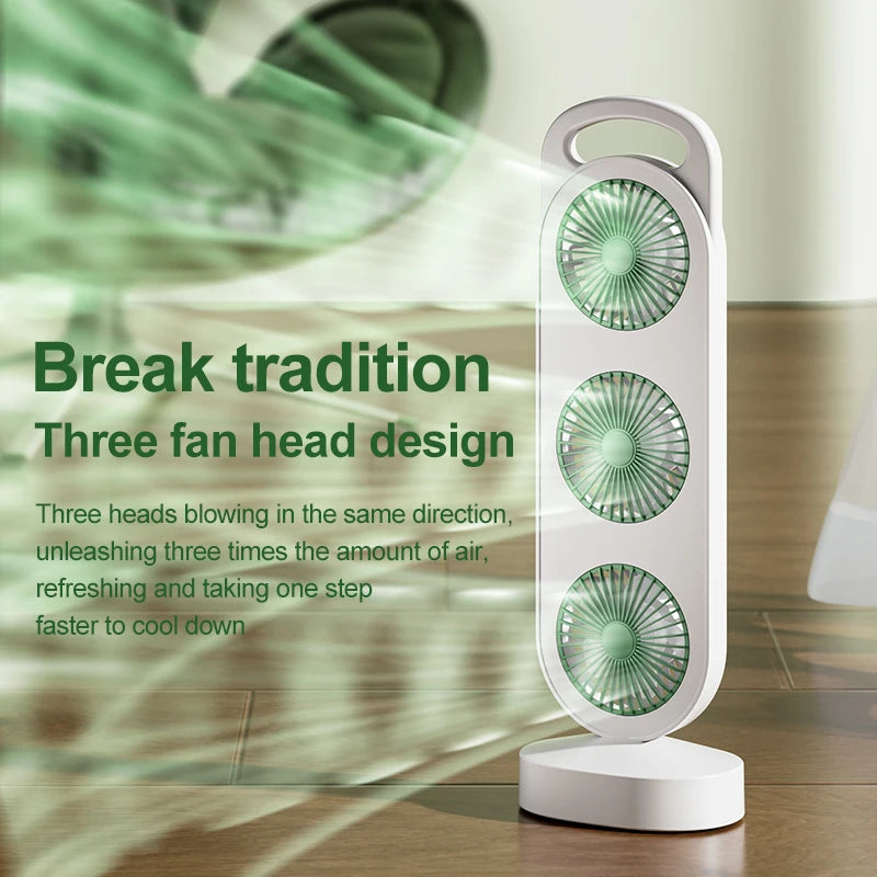 VIBE 3-Outlet USB Rechargeable Desktop Fan – 3 Speed Settings
