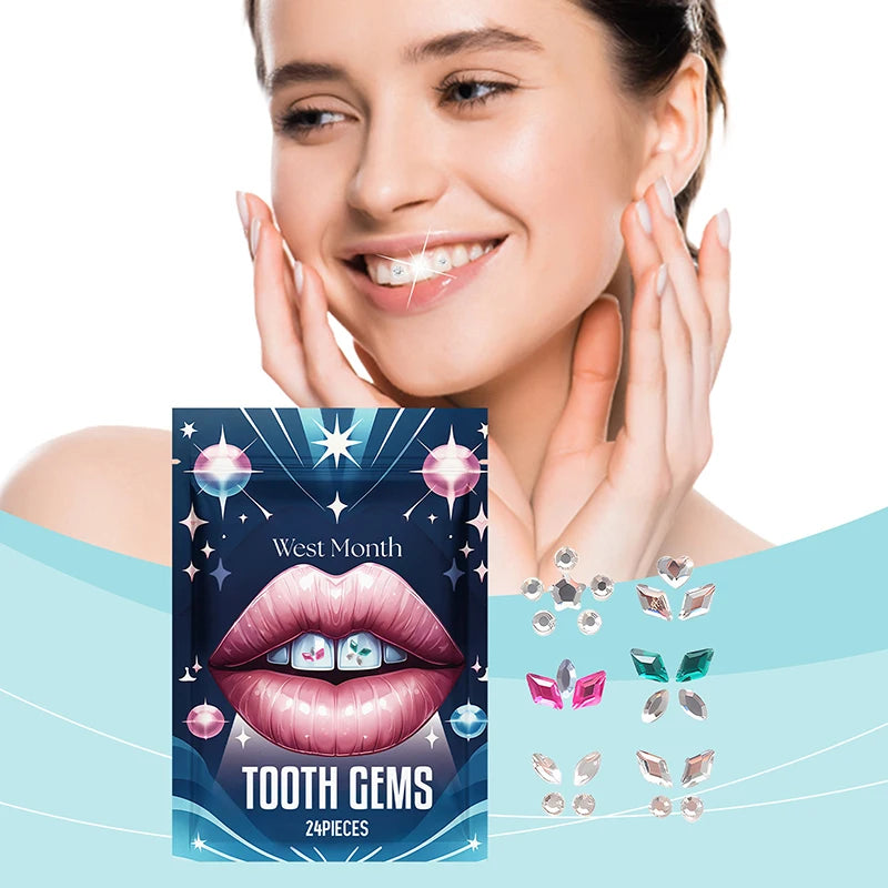 24pcs Dental Crystal Rhinestones – Tooth Gems Smile Decoration