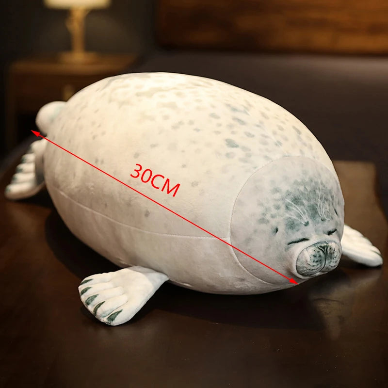 Angry Blob Seal Plush Pillow – Chubby 3D Stuffed Animal Toy