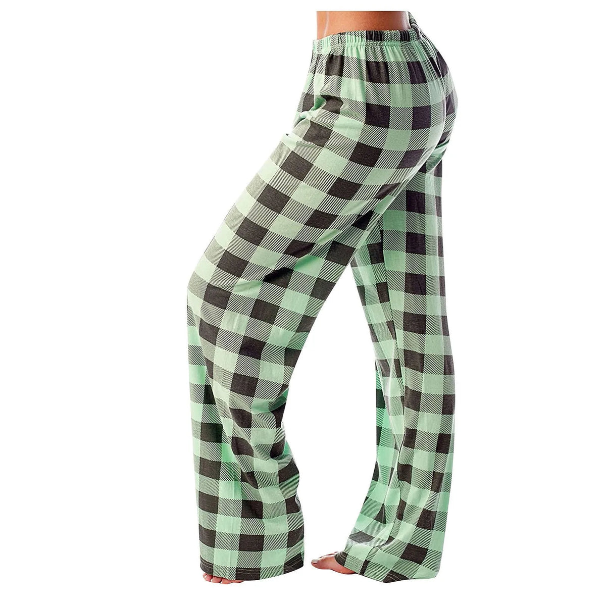 Women's Plaid Lounge Pants – Drawstring Sleep Bottoms S–3XL
