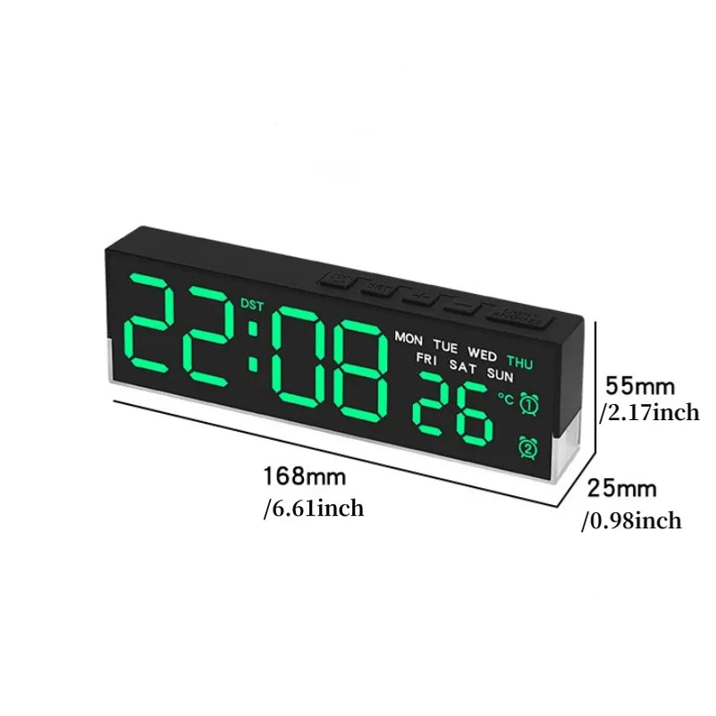USB LED Digital Alarm Clock with Mood Light, Temp & DST
