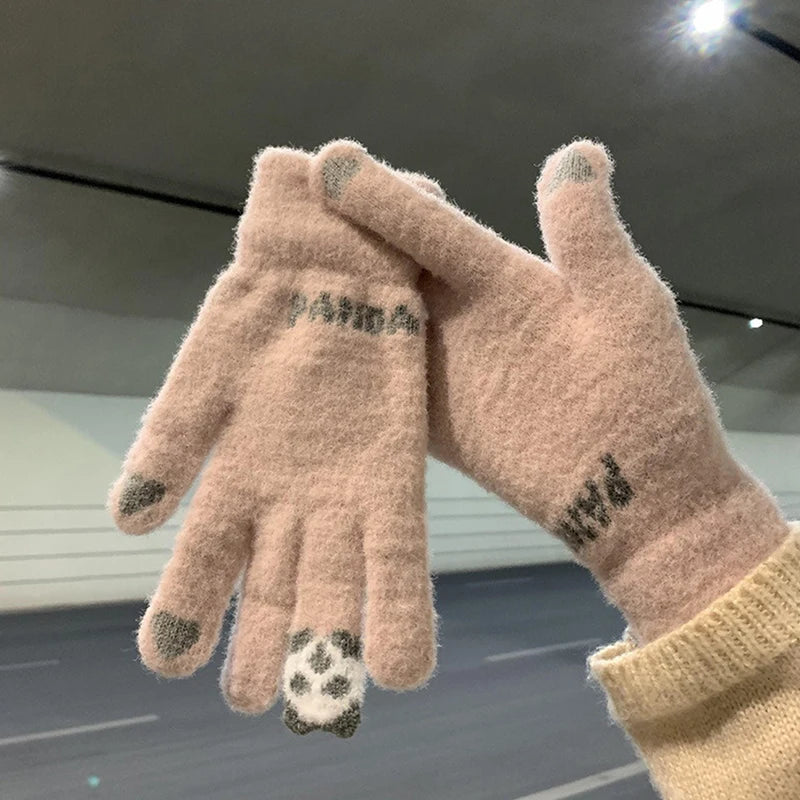 Women's Winter Touch Screen Knit Gloves – Warm Stretch Full Finger