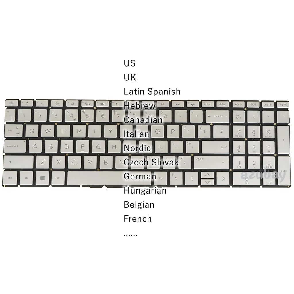 AZUBAY HP 15 17 Series Laptop Keyboard – US HB CA LA SP Layouts