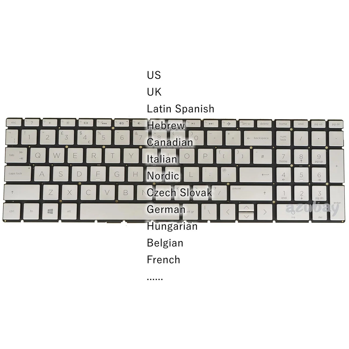 AZUBAY HP 15 17 Series Laptop Keyboard – US HB CA LA SP Layouts