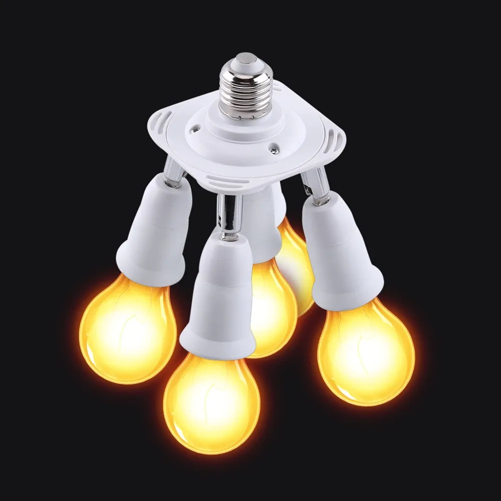 E26 Light Socket Splitter – 3/4/5-Head Adjustable Lamp Adapter