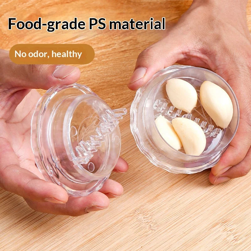 Manual Rotating Garlic Press Box – Transparent Garlic Mincer