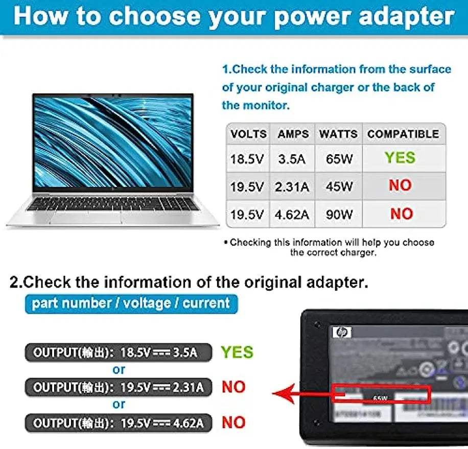 18.5V 3.5A AC Adapter Charger for HP Compaq Presario CQ Series