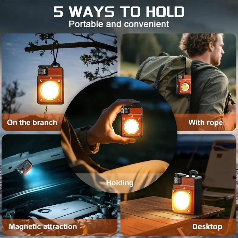 COB LED Camping Lantern Portable Rechargeable Work Light