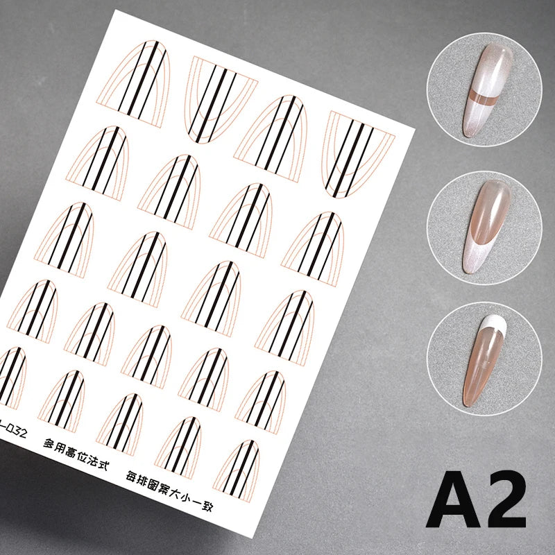 French Manicure Guide Stickers – DIY Nail Art Stencil Sheet