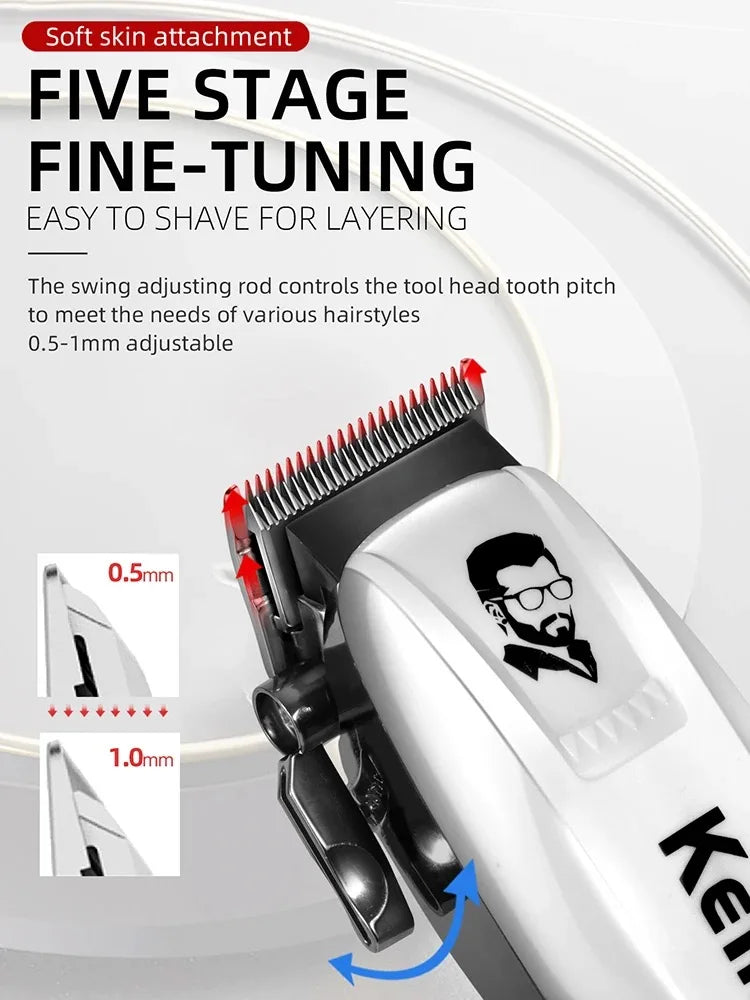 Kemei PG809A Cordless Hair Clipper – LED Display Trimmer