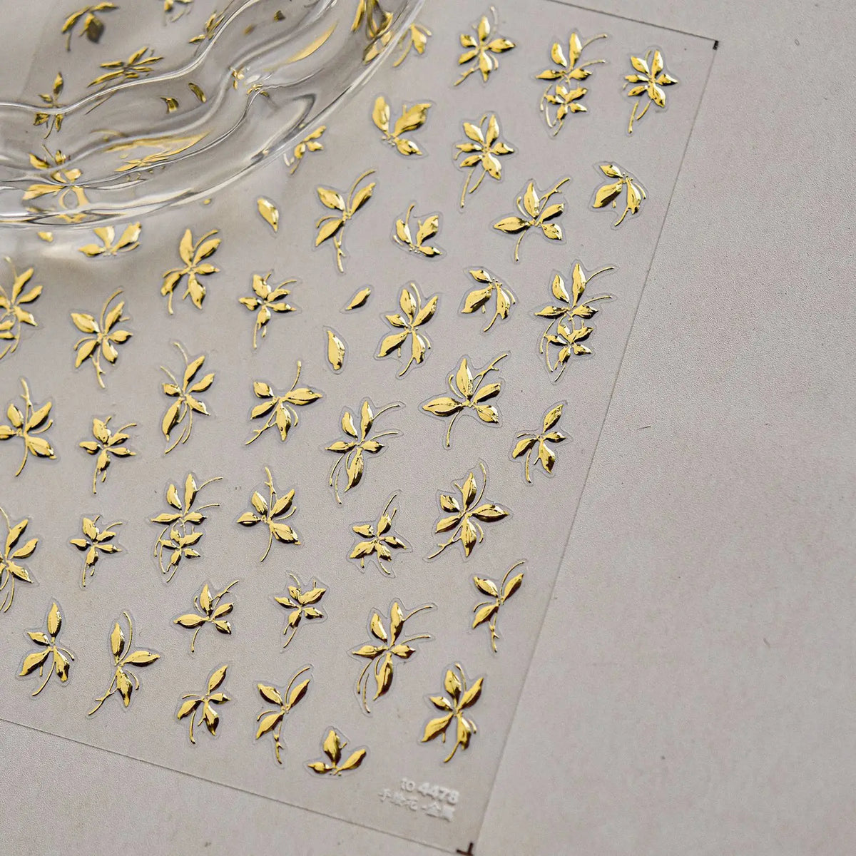 Bronzing Rose & Golden Leaf Nail Art Stickers | DIY Decals