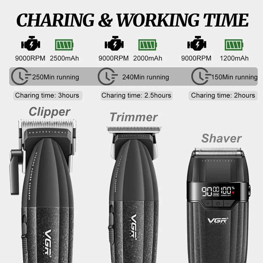 VGR V-640 Cordless Hair Clipper Trimmer Shaver 9000 RPM