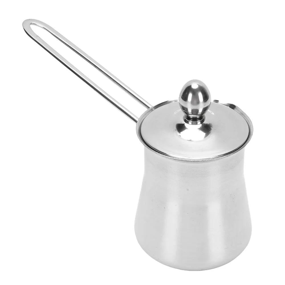 Stainless Steel Turkish Coffee Pot 450ml – Stovetop Cezve with Lid