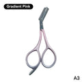 2-in-1 Eyebrow Scissors with Comb – Stainless Steel Trimmer