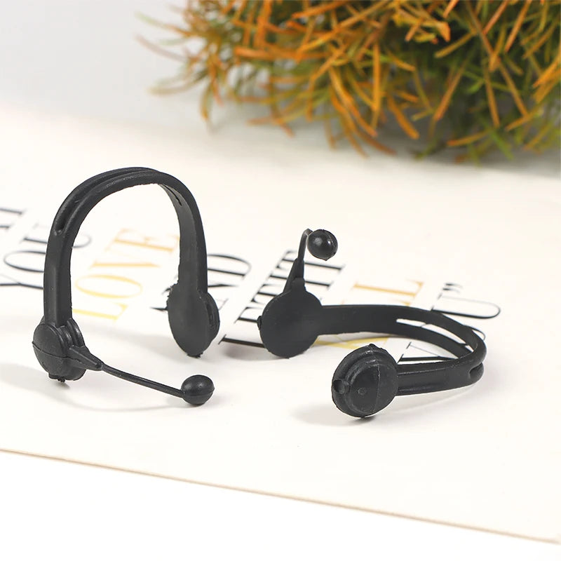 2Pcs 1:12 Dollhouse Miniature Headphone Model Décor Accessories