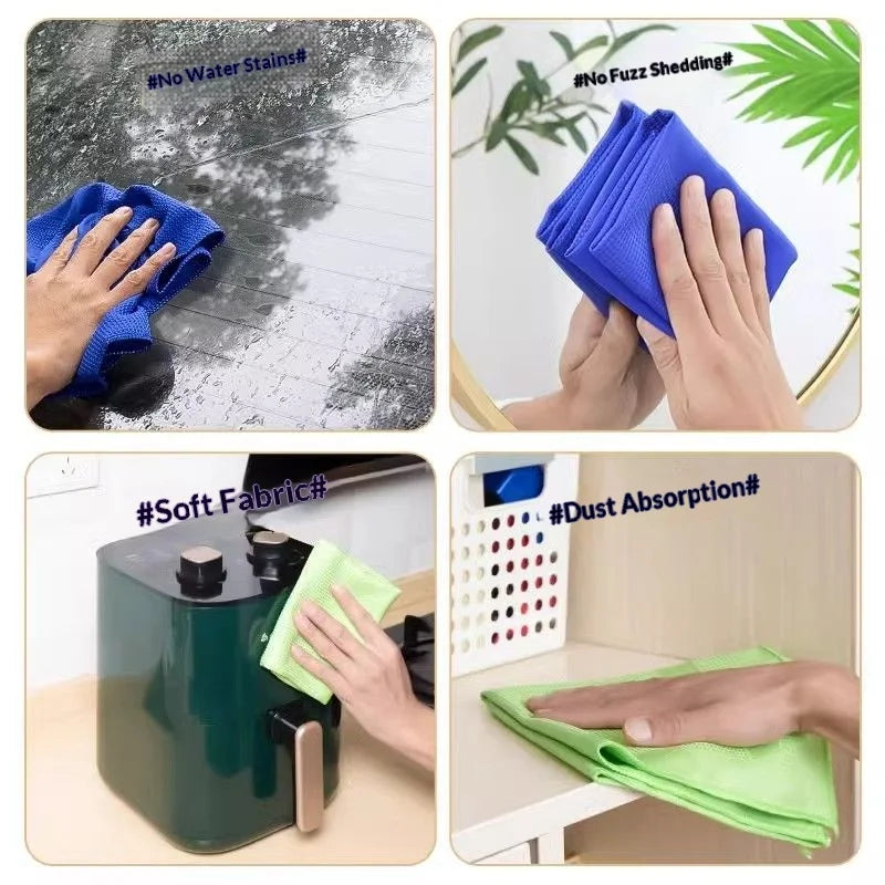 Waffle Weave Microfiber Glass Cleaning Cloth – Streak & Lint Free