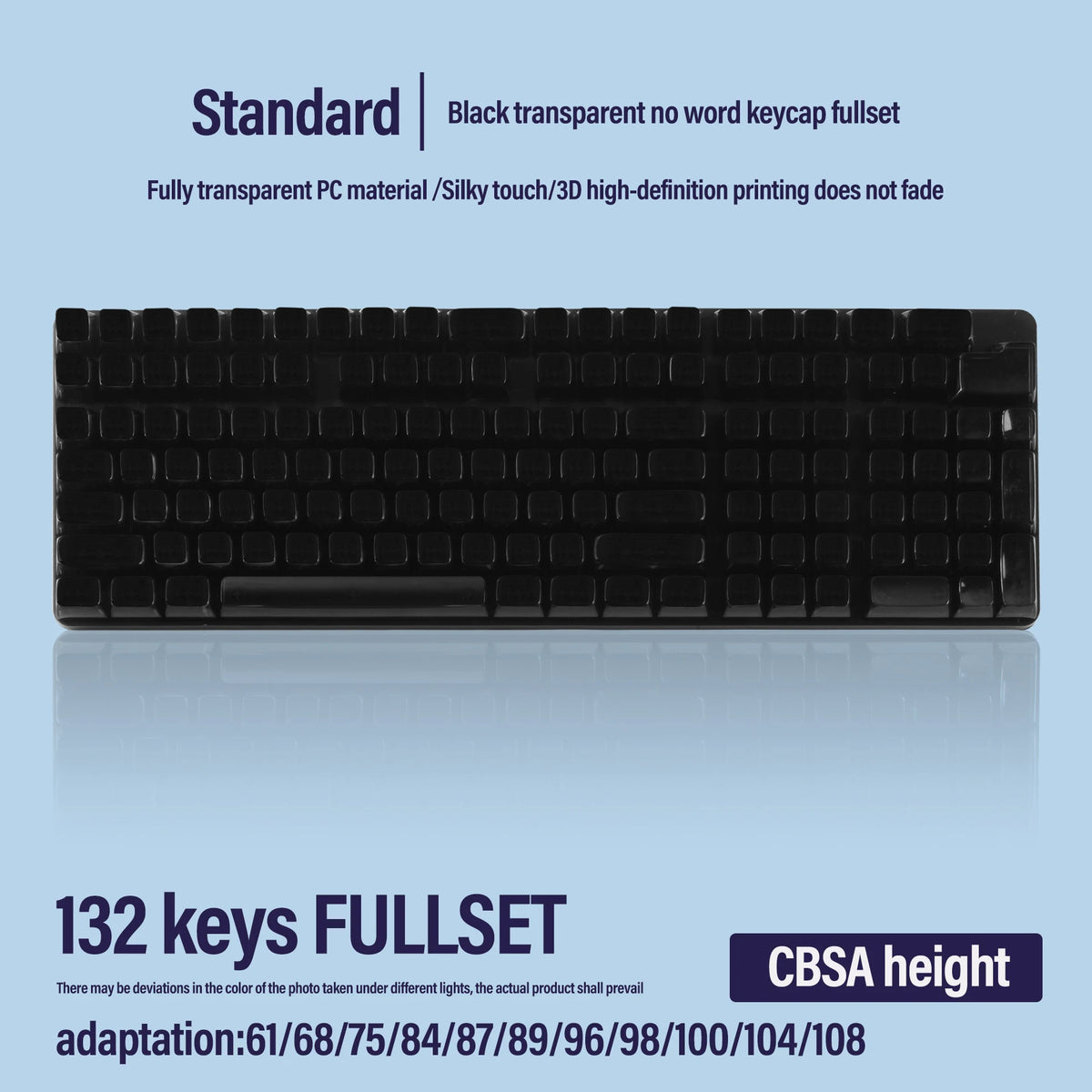 UYIQ 132-Key CBSA Transparent PC Keycaps – Cherry MX Gateron