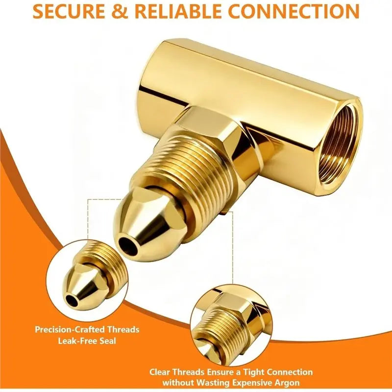 CGA 580 Argon Y Adaptor T-92 Dual Regulator TIG Welding Splitter