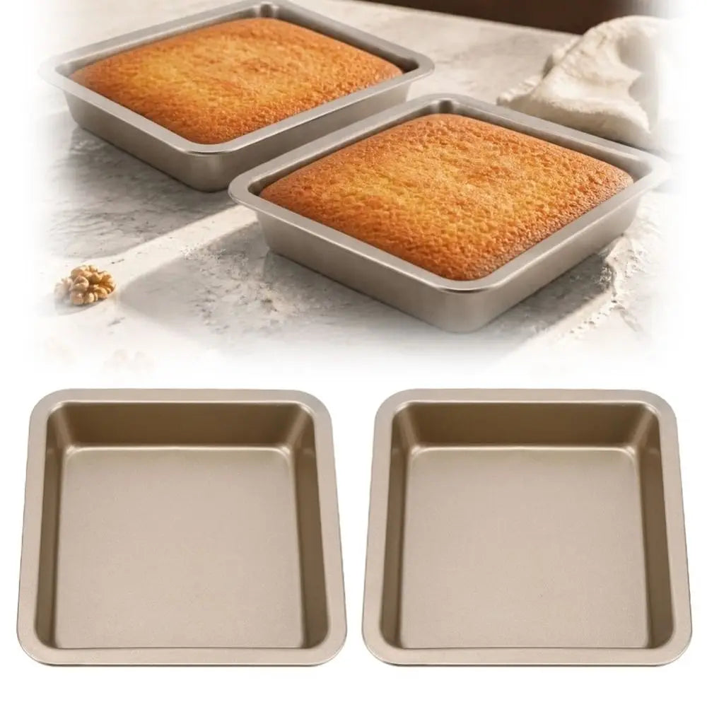 2-Pack Gold Non-Stick Carbon Steel Square Baking Pan Set