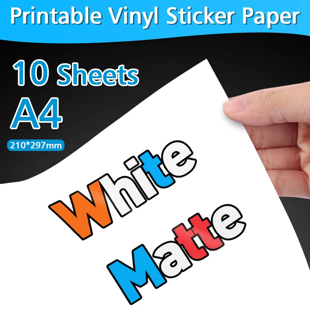 A4 Printable Vinyl Sticker Paper – Waterproof Inkjet Sheets
