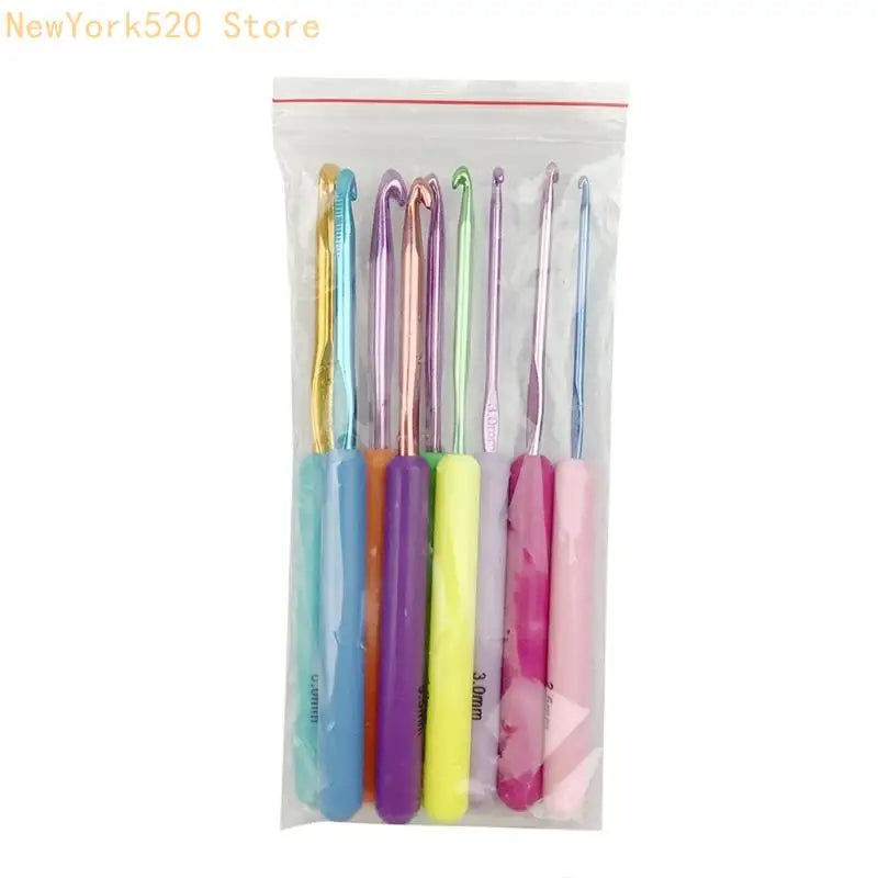 9-Piece Ergonomic Crochet Hook Set ABS Handle 2.5mm–6.5mm