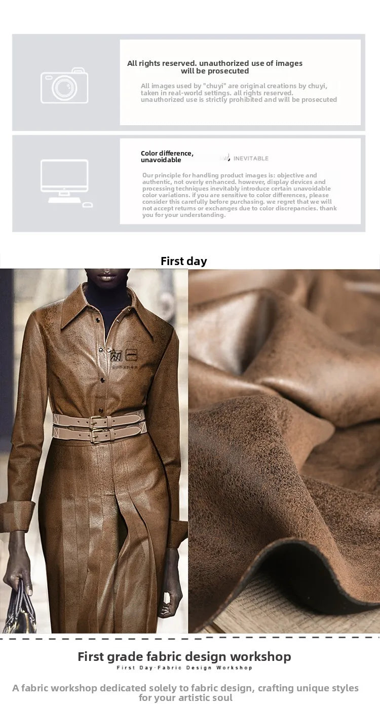 Crazy Horse PU Leather Fabric – Thick Micro-Elastic DIY Material